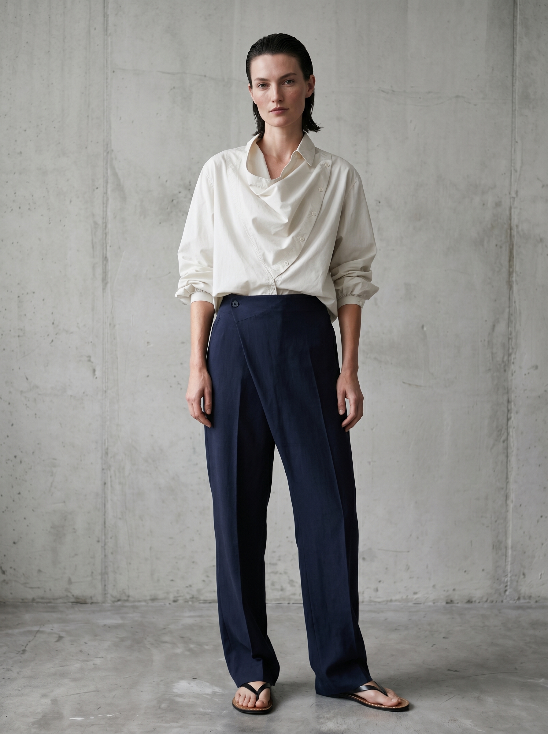 Model 4 / WOLA MIDNIGHT + CHLOE MILK + REFERENCE 1 + FLIP FLOPS variant 2
